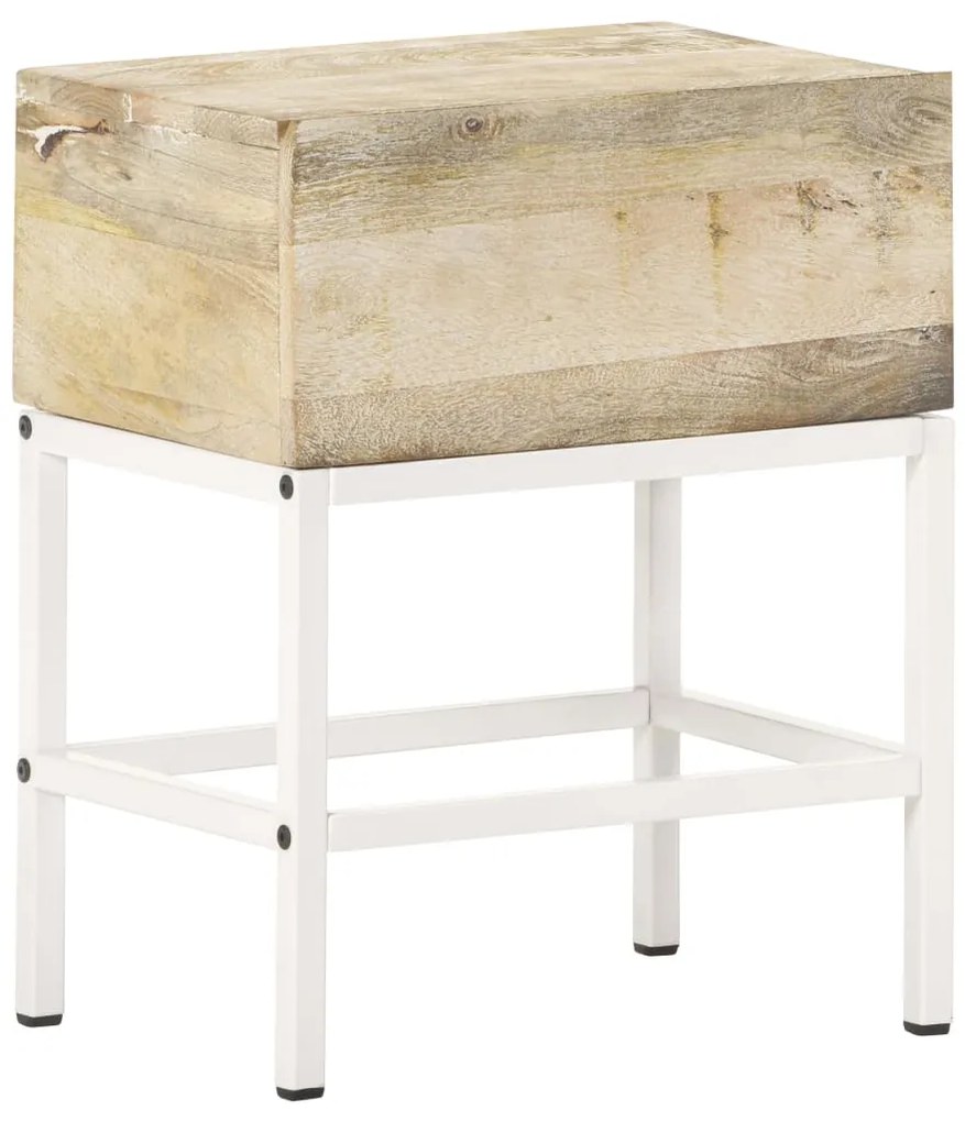 Mesa de cabeceira 40x30x50 cm madeira de mangueira maciça