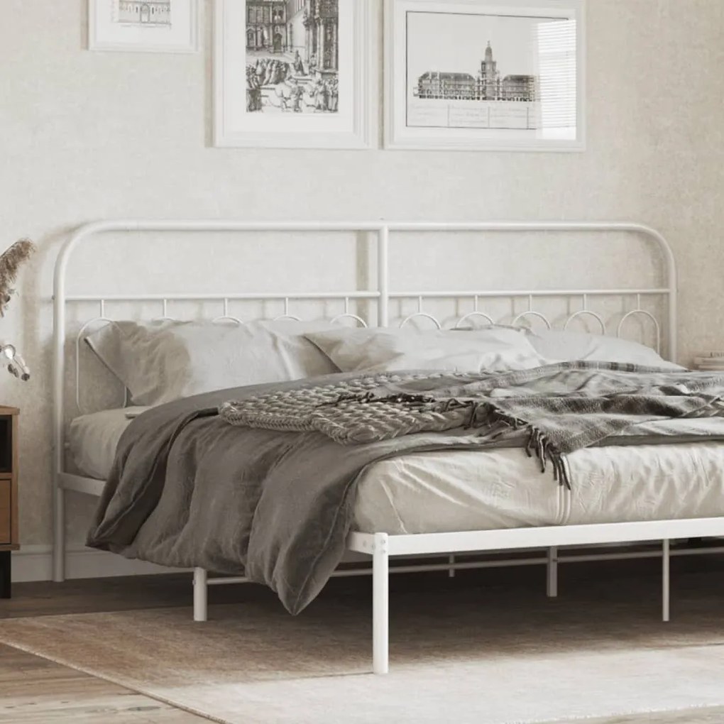 vidaXL Cabeceira de substituição 200 cm metal branco