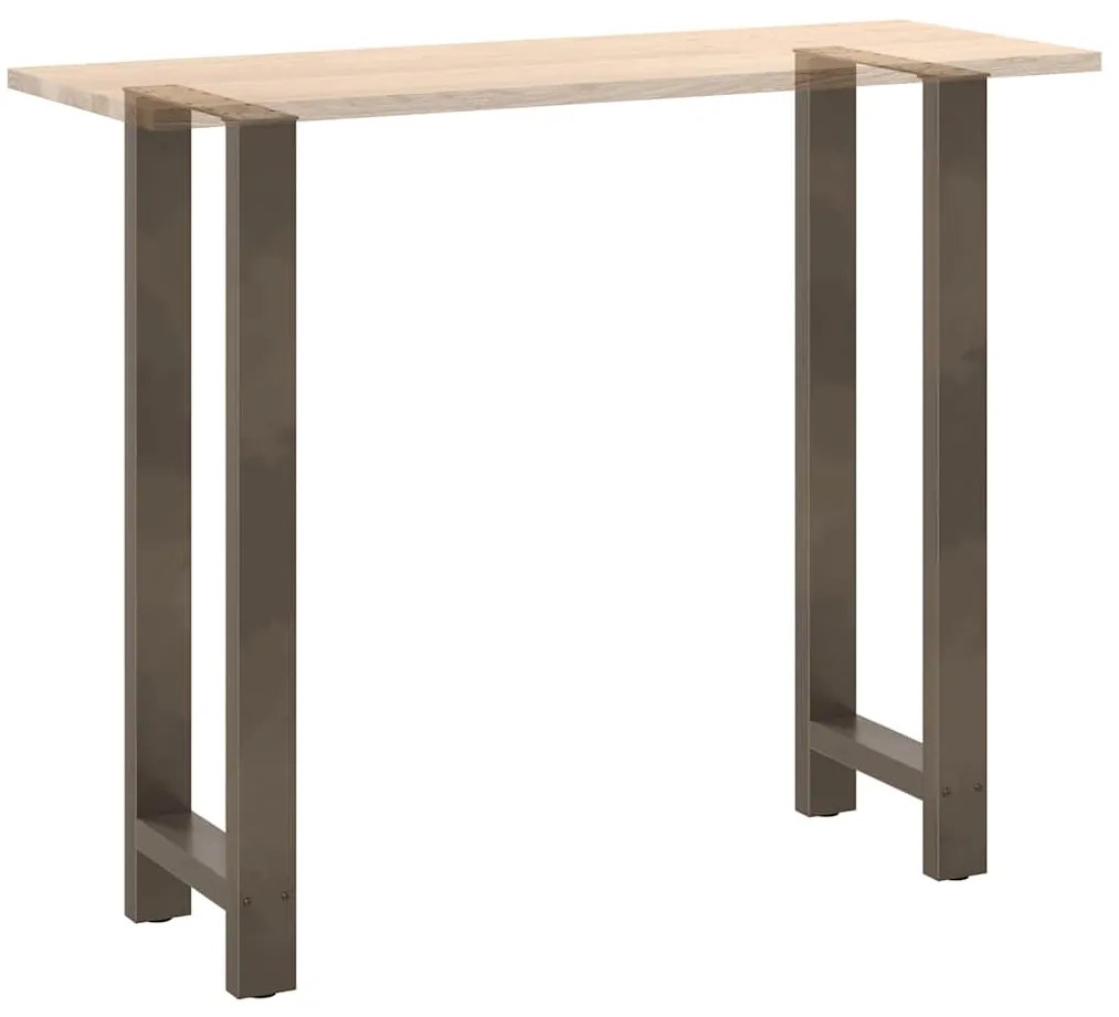 Pés de mesa de bar em aço natural, 2 peças, 40x (110-111) cm, aço