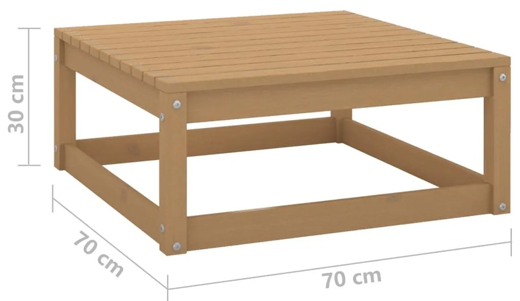 3 pcs conjunto lounge de jardim pinho maciço castanho mel