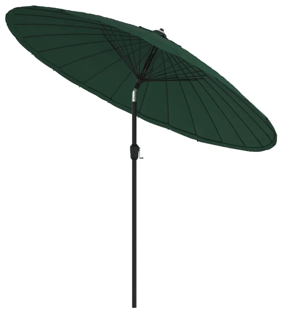 Guarda-sol de exterior c/ mastro de alumínio 270 cm verde