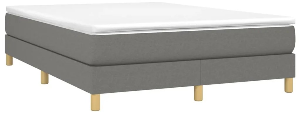 Cama com molas/colchão 140x190 cm tecido cinzento-escuro