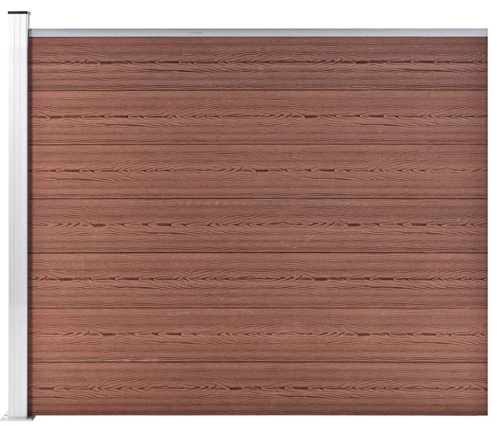Painel de cerca 175x146 cm WPC castanho