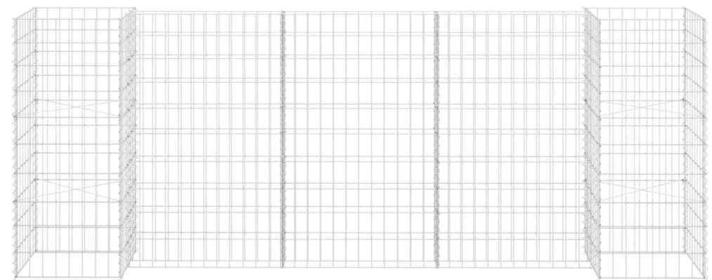 Gabião em forma de H fio de aço 260x40x100 cm