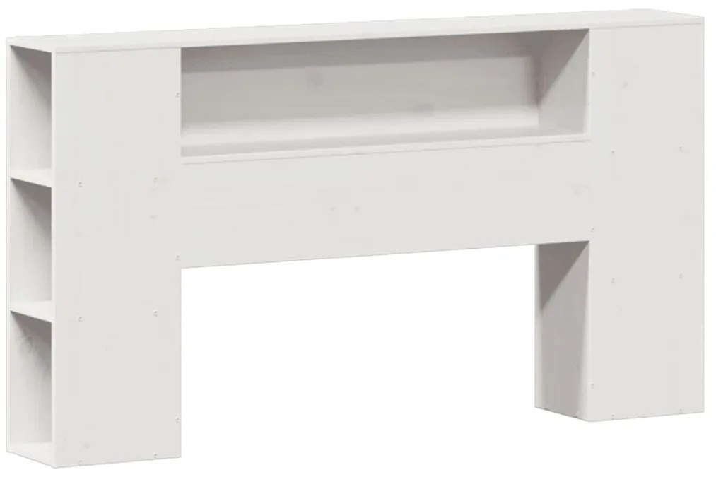 Cama com estante sem colchão 120x190 cm pinho maciço branco