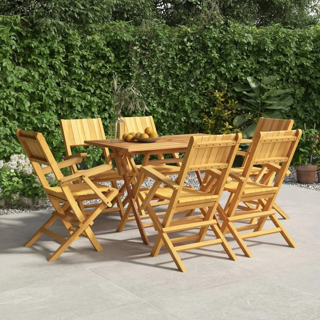 vidaXL Cadeiras de jardim dobráveis 6 pcs 55x61x90 cm teca maciça