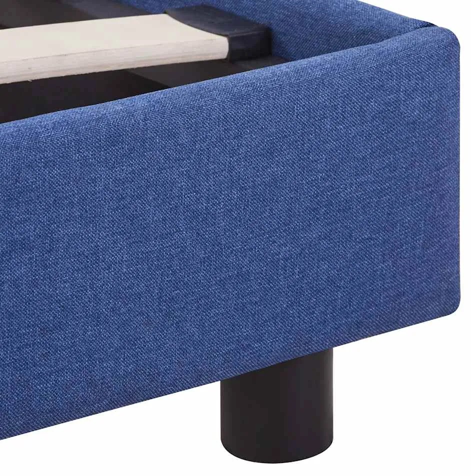 Estrutura de cama sem colchão 150x200 cm tecido azul