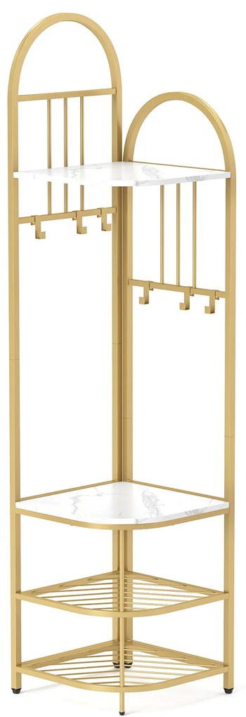 Estante alta de 5 níveis para parede com escada e armário - preta