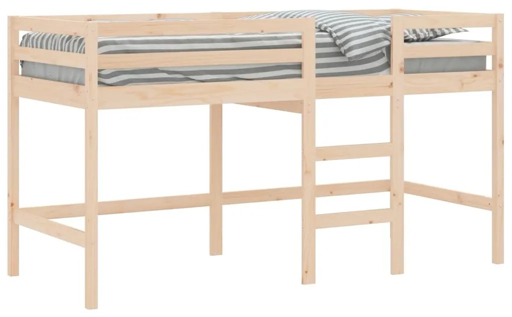 Cama alta p/ criança c/ escada 90x190cm madeira de pinho maciça