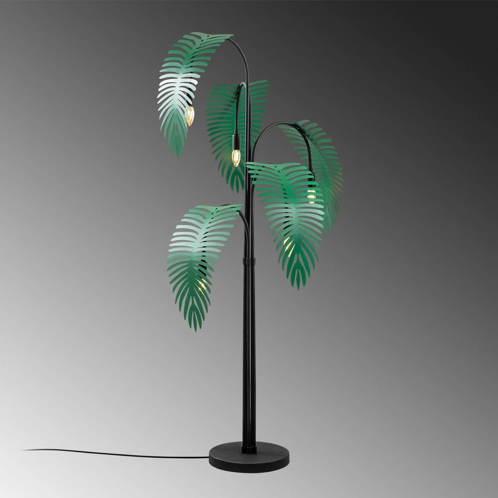 Candeeiro de Pé Palm – Preto/Verde – 71 x 71 x 157 cm