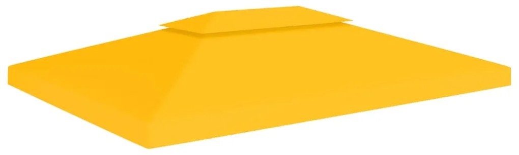 Cobertura de gazebo com 2 camadas 310 g/m² 4x3 m amarelo