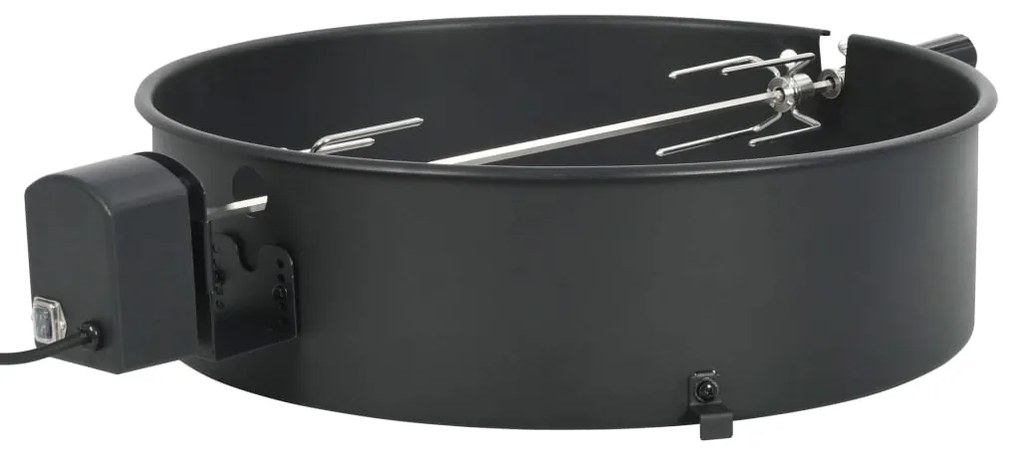 44290 vidaXL Conjunto espeto giratório para churrasqueira 57 cm preto