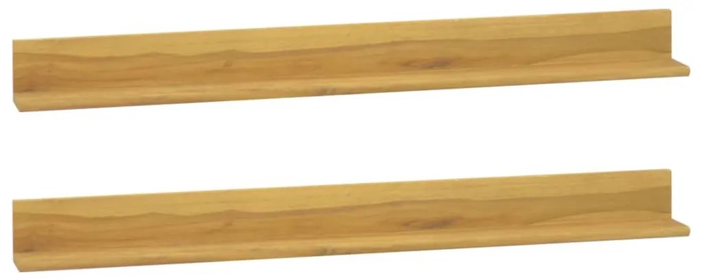 338261 vidaXL Prateleiras de parede 2 pcs 110x10x10 cm madeira de teca maciça