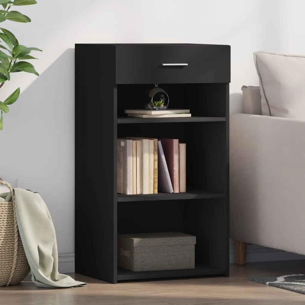 vidaXL Aparador 50x42,5x93 cm derivados de madeira preto