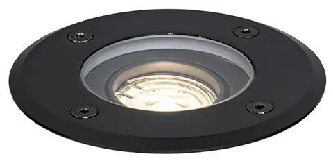 Foco de chão exterior moderno preto 35 mm ajustável IP65 - Delux Moderno