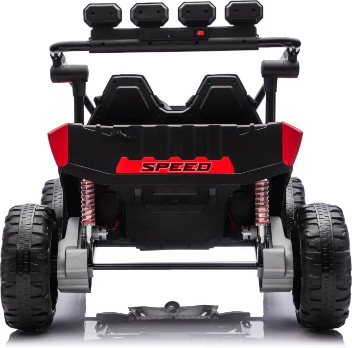 Buggy elétrico para Crianças 24V, 4x200W, 2 lugares TURBO 23, Rodas Espuma EVA, Assento Couro ecológico Vermelho