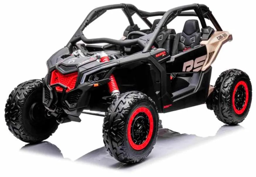 Carro elétrico para Crianças 4x4 Can-am Maverick, 2 lugares, suspensão dianteira e traseira, controle remoto 2,4 Ghz, bateria portátil, 4 motores de 3