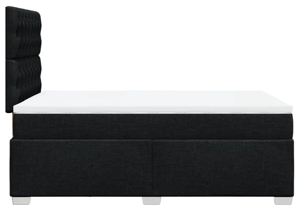 Cama boxspring com colchão 120x190 cm tecido preto