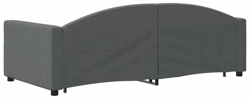 Sofá-cama com gavetão 90x190 cm tecido cinzento-escuro