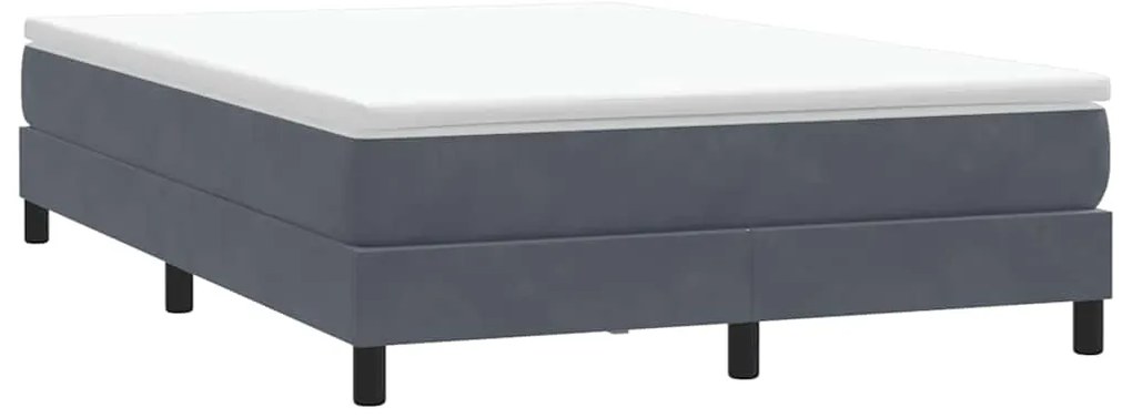 vidaXL Box Cama de primavera sem Colchão Cinzento Escuro 140x210 cm