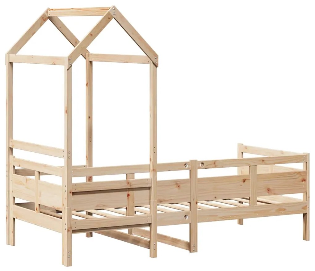Sofá-cama com telhado 90x190 cm madeira de pinho maciça