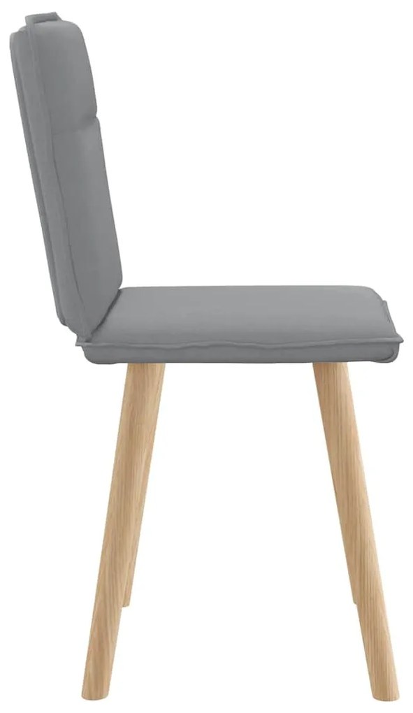 Cadeiras de jantar 2 pcs tecido cinzento-claro