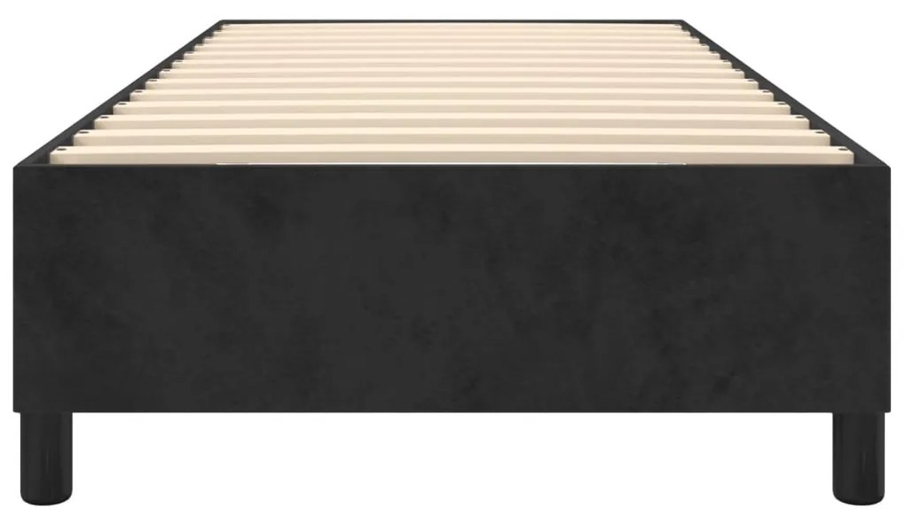 Estrutura de cama sem colchão 100x200 cm veludo preto