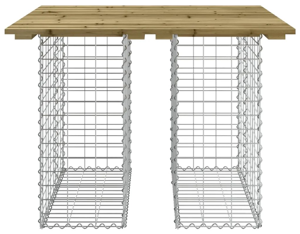 Banco de jardim c/ design gabião 100x102x72 cm pinho impregnado