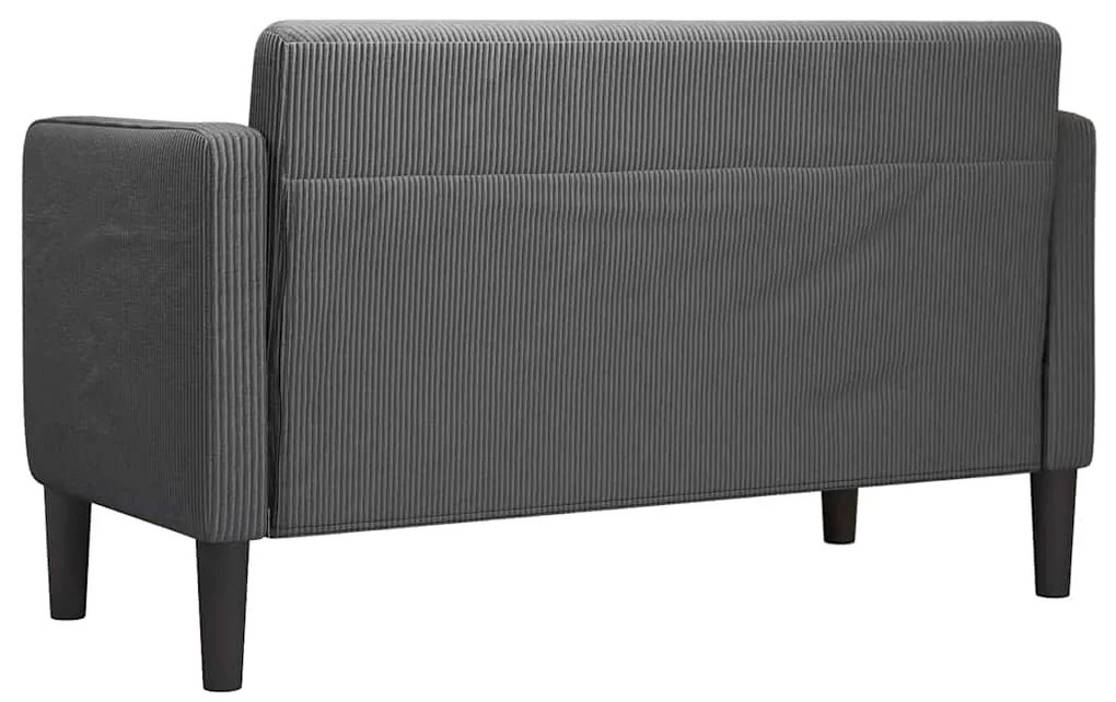 Sofá-luvas 109 cm tecido corduroy cinzento-escuro