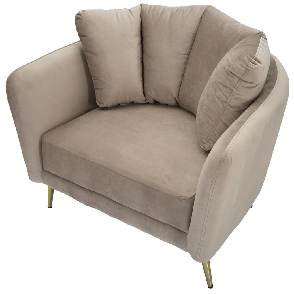 POLTRONA KIEV 88X77X74 CM CINZA E DOURADO