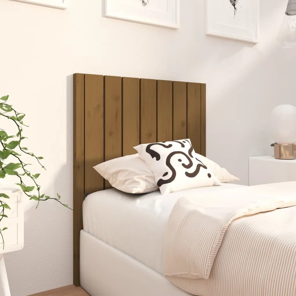 Cabeceira de cama 80,5x4x100 cm pinho maciço castanho mel