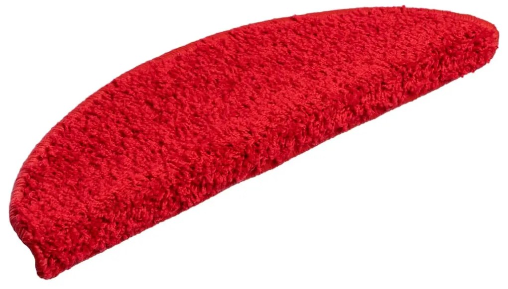 Tapetes de escadas 10 pcs 56x17x3 cm vermelho