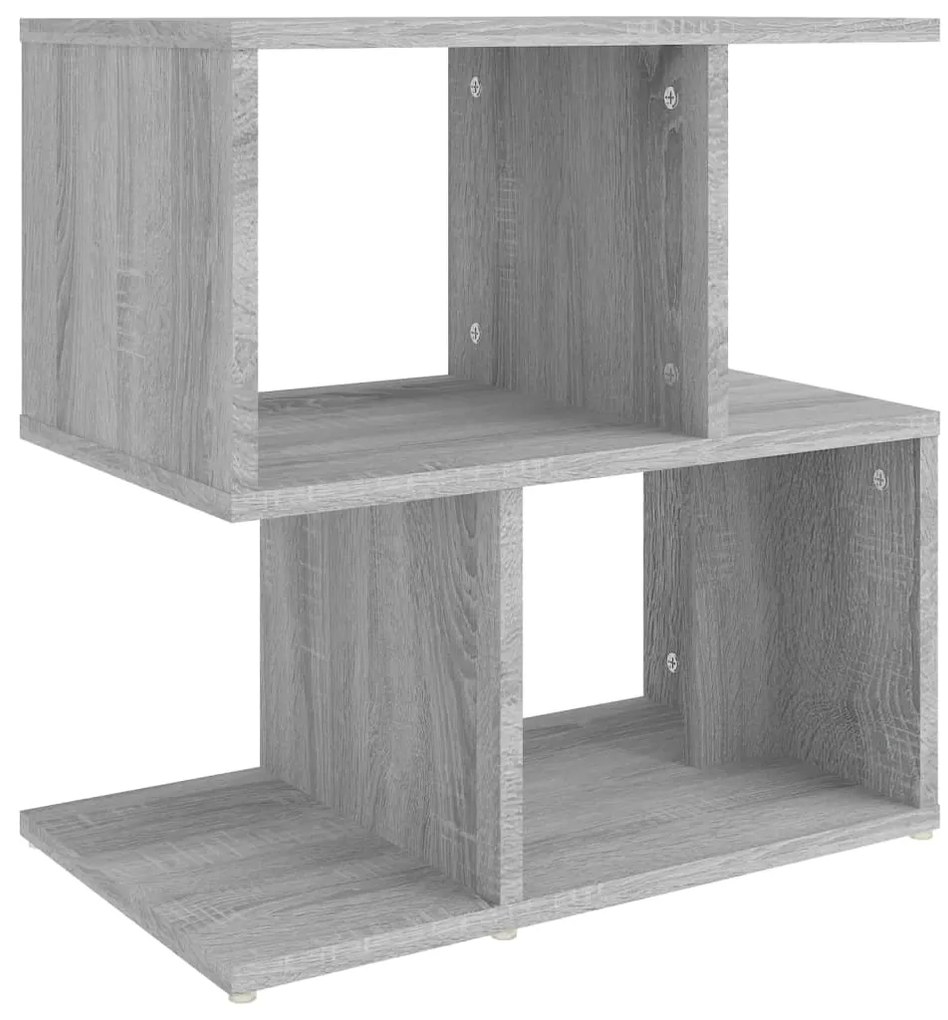 Mesa cabeceira 2pcs 50x30x51,5cm deriv. madeira cinzento sonoma