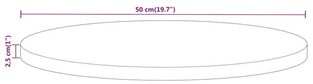 Tampo de mesa redondo Ø50x2,5cm madeira recuperada maciça