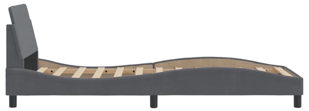 Estrutura de cama sem colchão 90x190 cm veludo cinzento-escuro