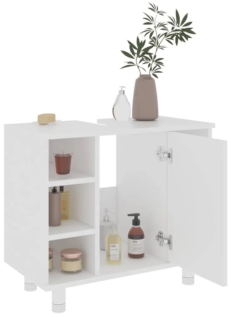 Armário de casa de banho 60x32x53,5 cm derivados madeira branco