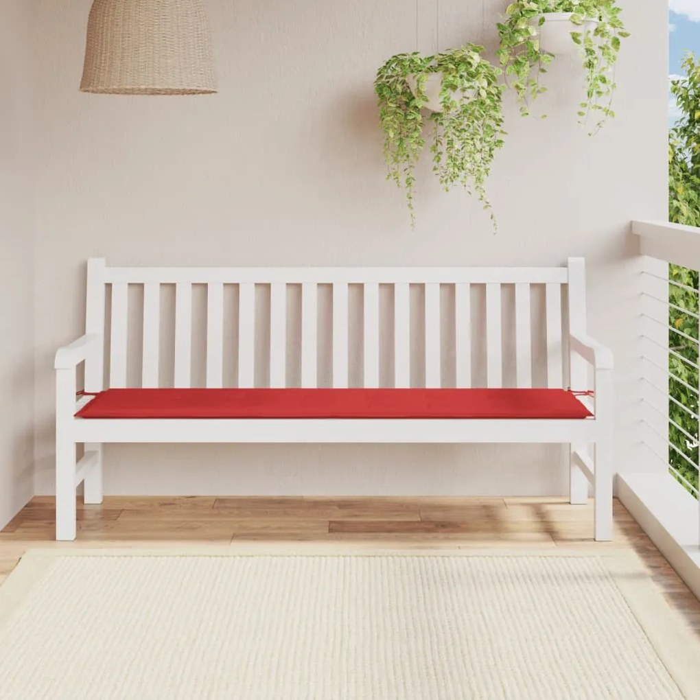 vidaXL Almofadão p/ banco de jardim 180x50x3 cm tecido oxford vermelho