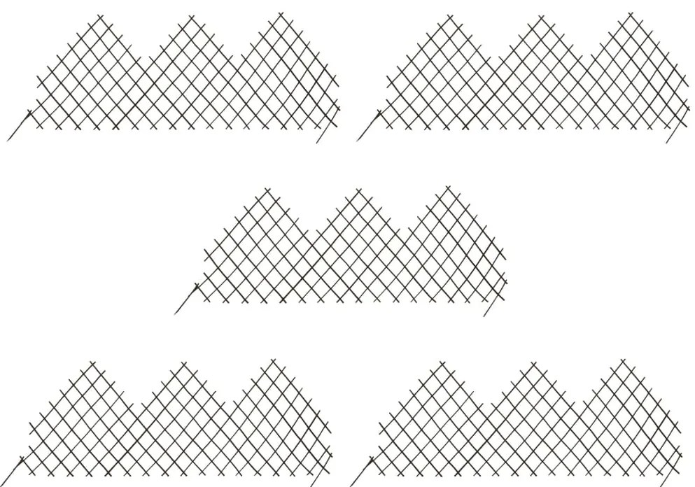 vidaXL Cercas em treliça para jardim 5 pcs 170x75 cm salgueiro