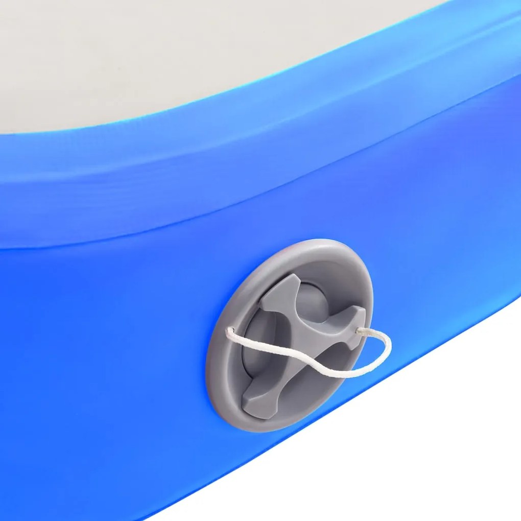Colchão de ginástica insuflável c/ bomba 300x100x20 cm PVC azul