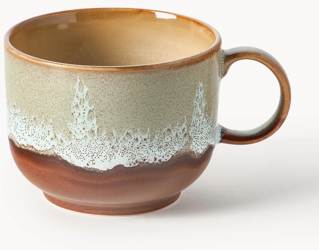 Caneca artesanal com vidrado reativo 70's