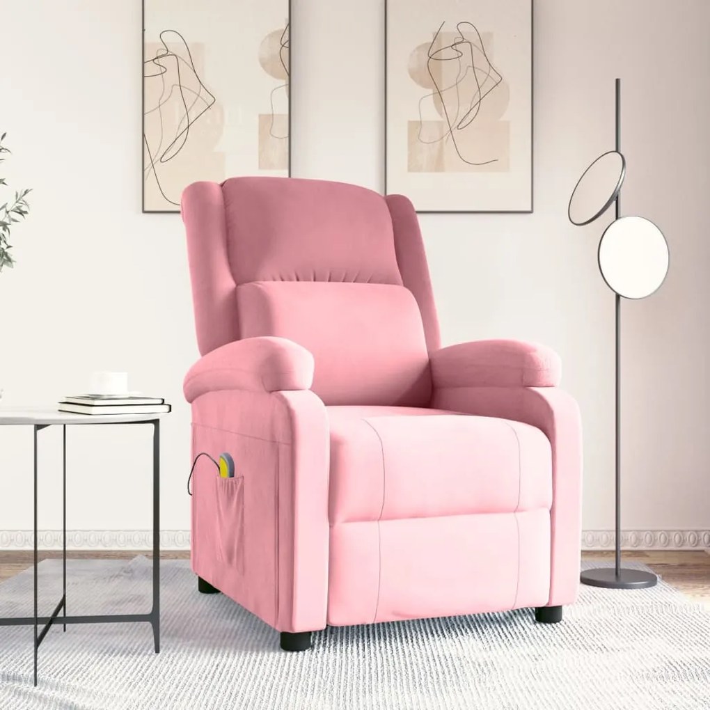 Poltrona de massagens veludo rosa