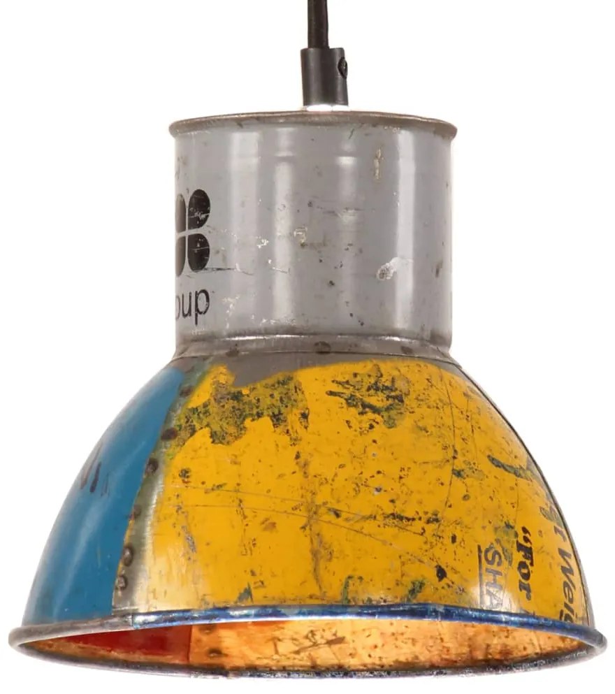 Candeeiro suspenso industrial redondo 25W 17 cm E27 multicor