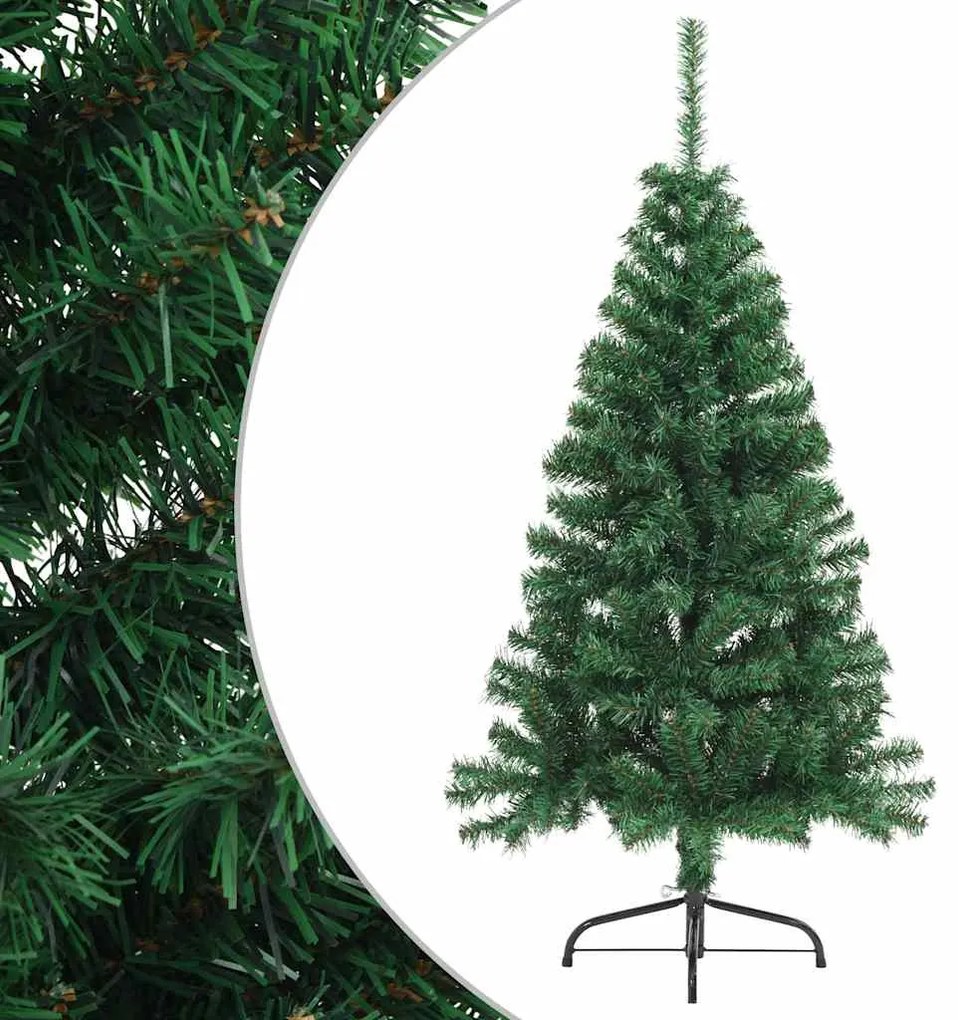 vidaXL Meia árvore de Natal artificial com suporte 150 cm PVC verde