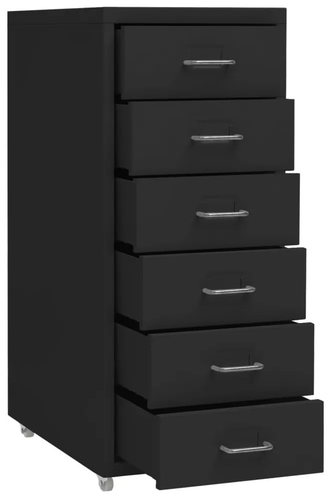 Arquivador móvel 28x41x69 cm metal preto