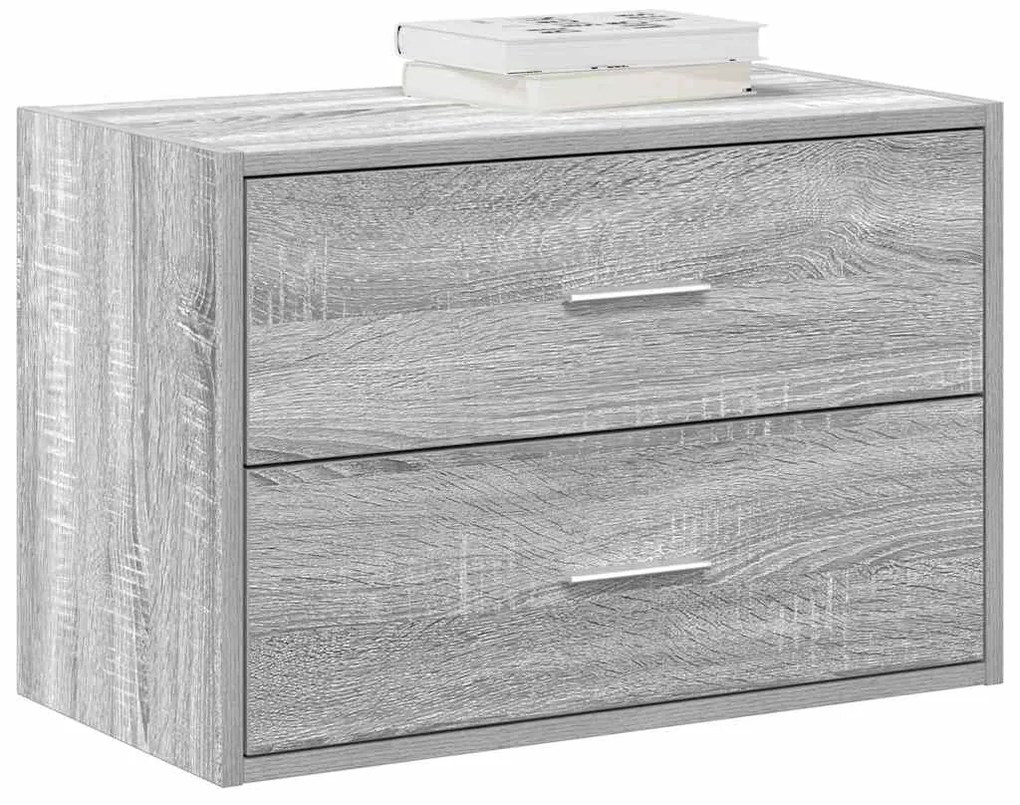 vidaXL Armário c/ 2 gavetas 60x31x40 cm deriv. madeira cinzento sonoma