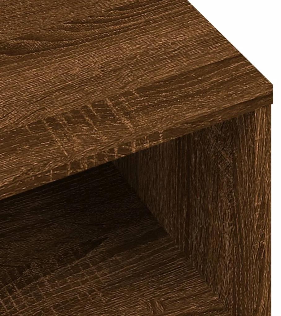 Mesa cabeceira 2pcs 40x30x30cm deriv. madeira carvalho castanho