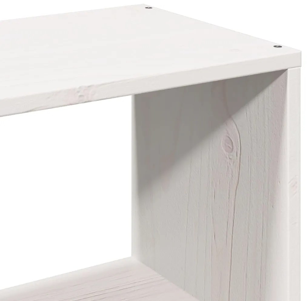 Cama com estante sem colchão 140x200 cm pinho maciço branco