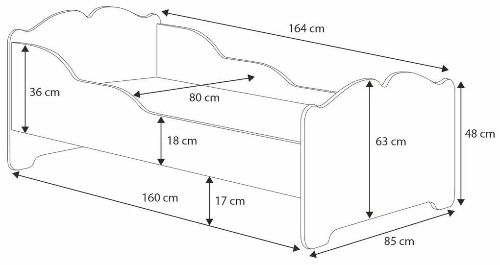Cama infantil dupla ANNA 160x80 branca - sereia - colchão e estrado incluído