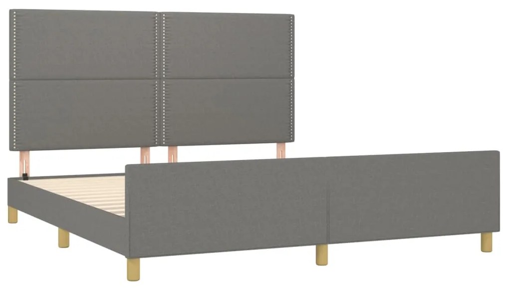 Estrutura de cama sem colchão 160x200 cm tecido cinzento-escuro