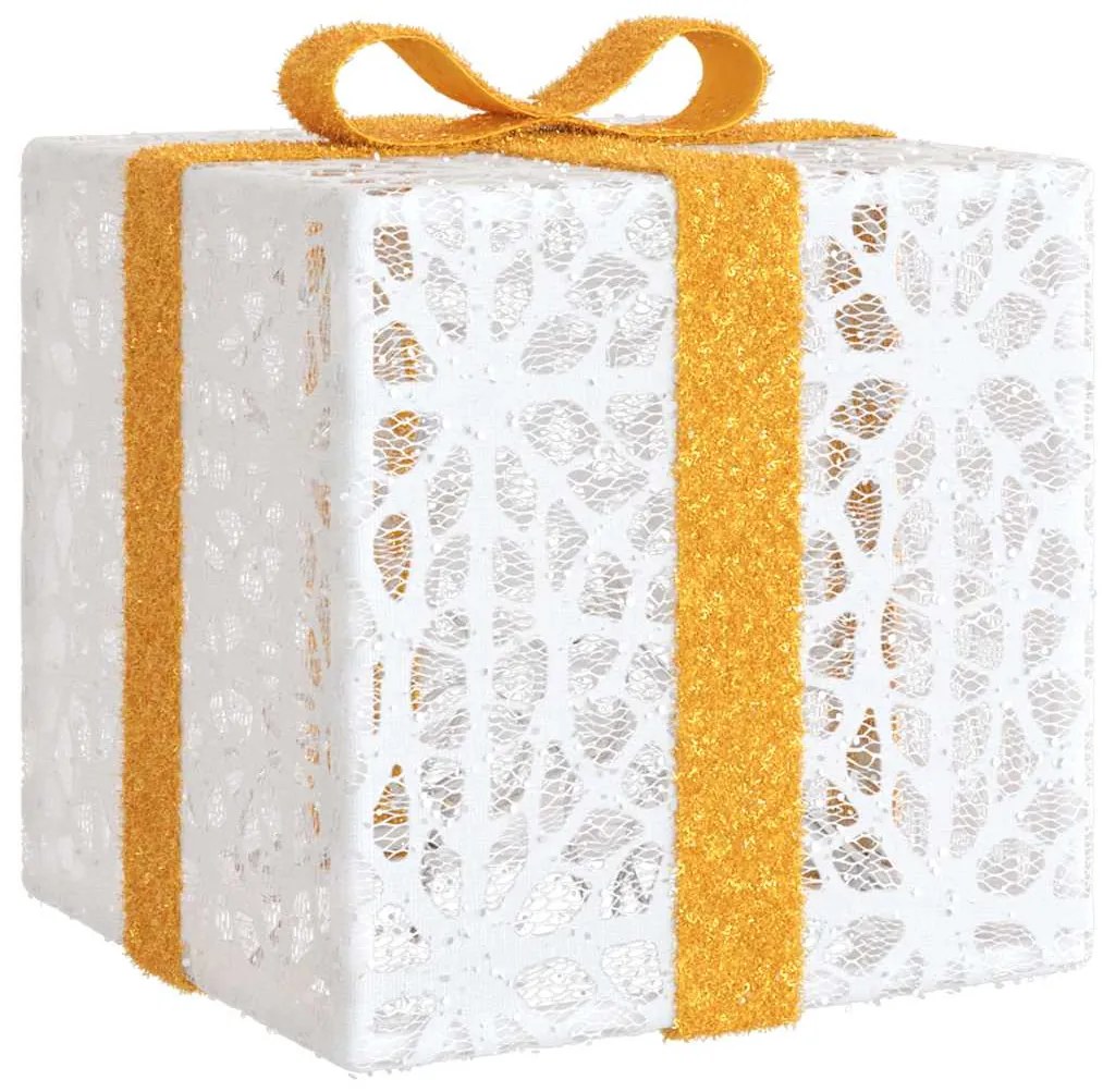 Presentes de Natal iluminados 3 pcs 64 luzes LED branco quente